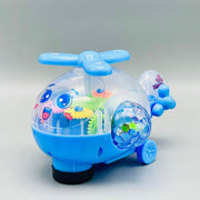 Transparent Gear Helicopter Toy With Light & Sound