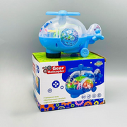 Transparent Gear Helicopter Toy With Light & Sound