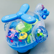 Transparent Gear Helicopter Toy With Light & Sound