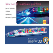 Transparent Gear Train with Light and Sound